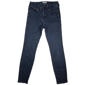 Good American High Rise Skinny Jeans Womens Size 28 Blue Raw Hem Stretch